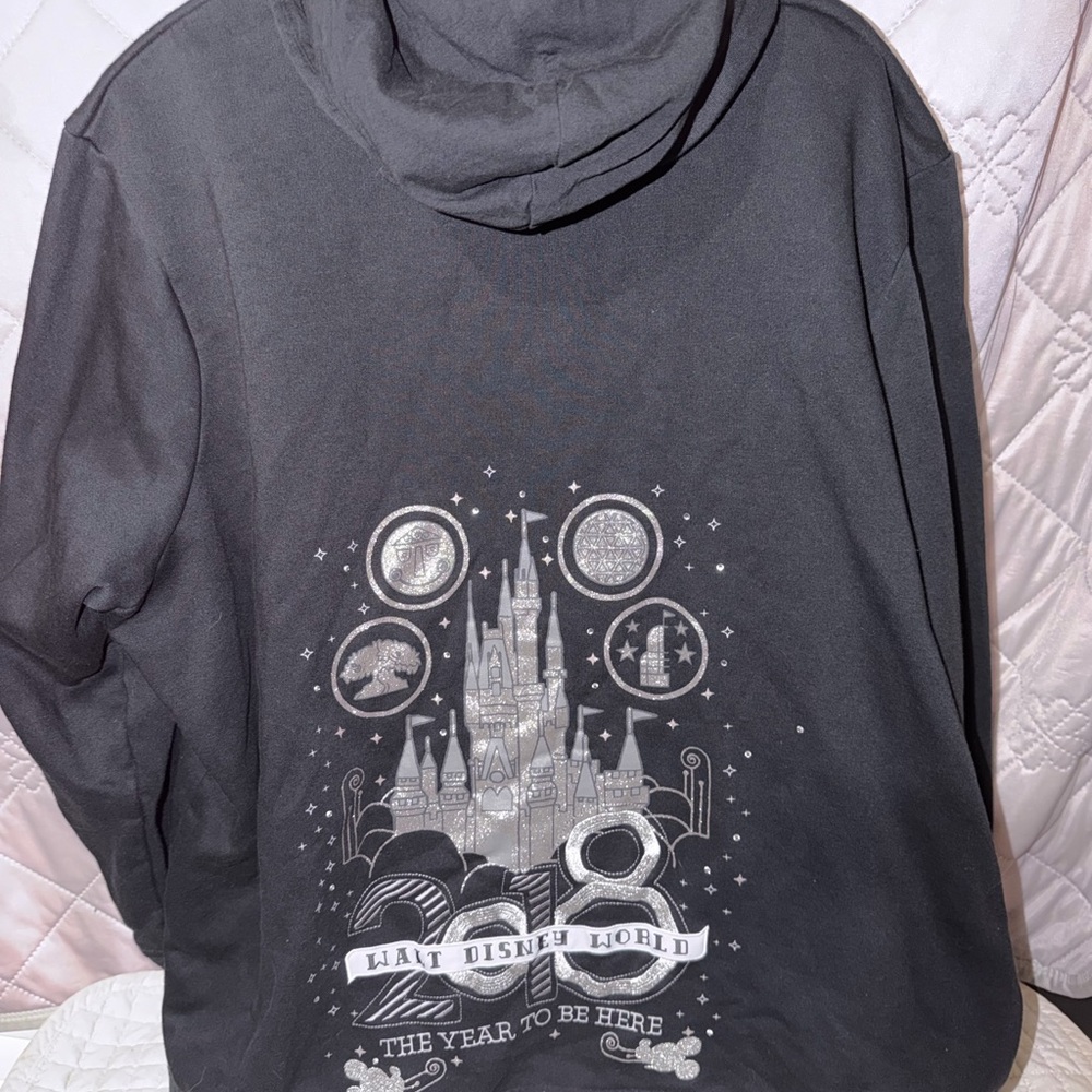 WDW Disney World 2018 Full Zip Black Hoodie Unisex Size 3XL Walt Disney Parks - Picture 1 of 4
